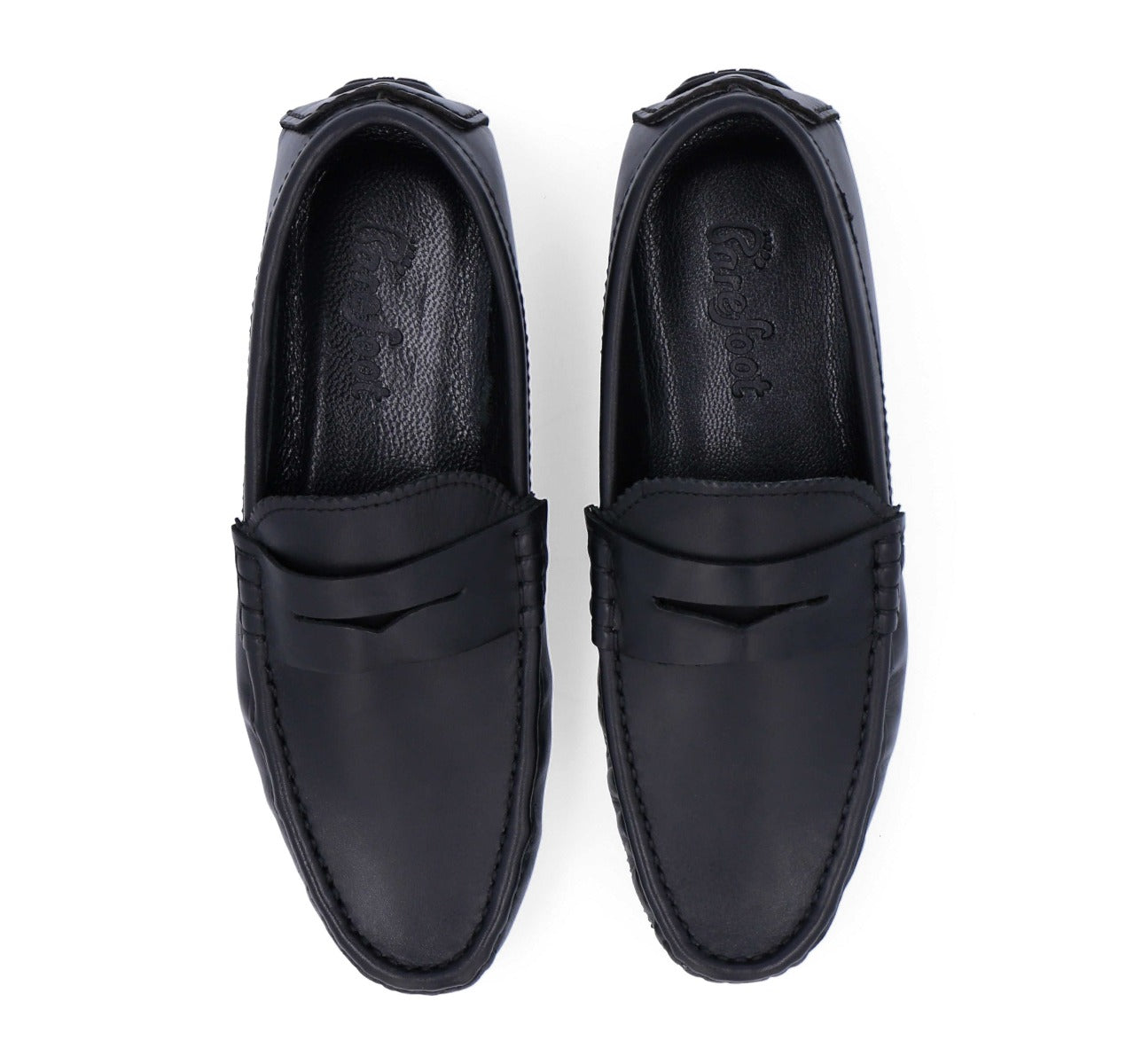 Barefoot Black Loafers Lace Up Suede For Men 2080
