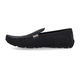Barefoot Black Loafers Lace Up Suede For Men 6070-BL