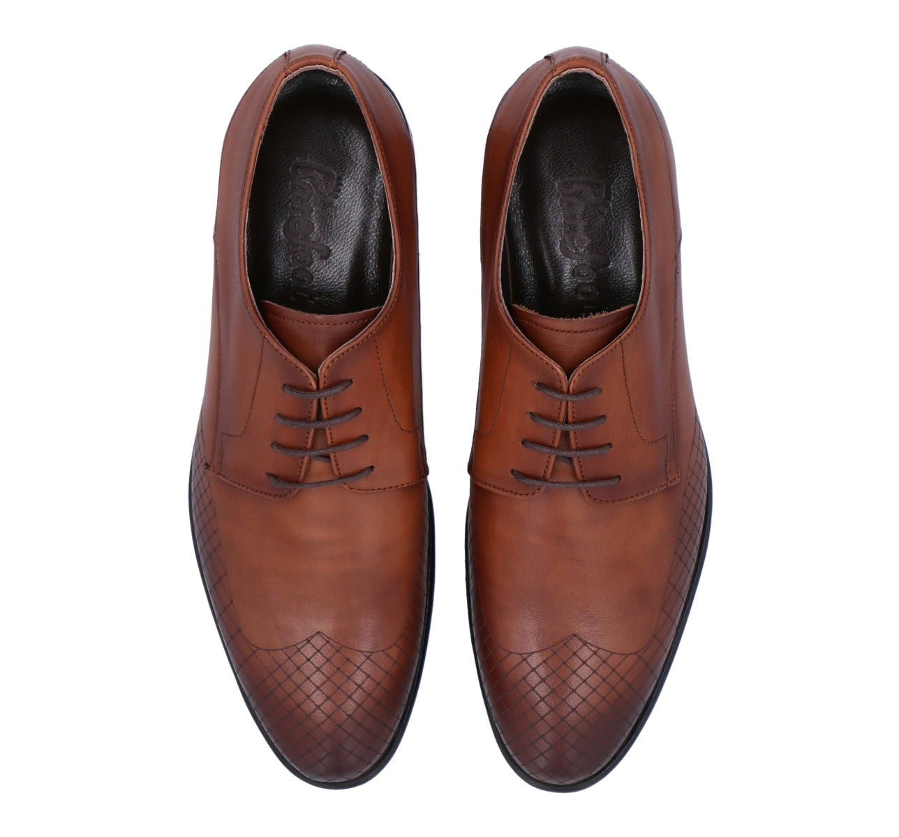 Barefoot Brown Formal Derby's with Black Sole For Men 6214