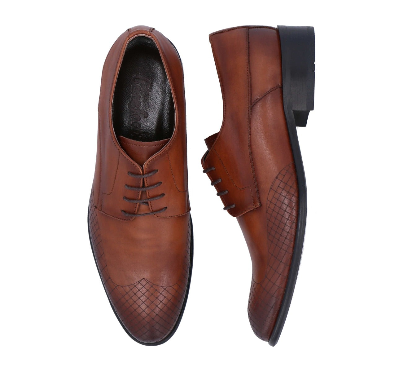 Barefoot Brown Formal Derby's with Black Sole For Men 6214