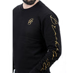 Men Sweat Shirt - Black Print